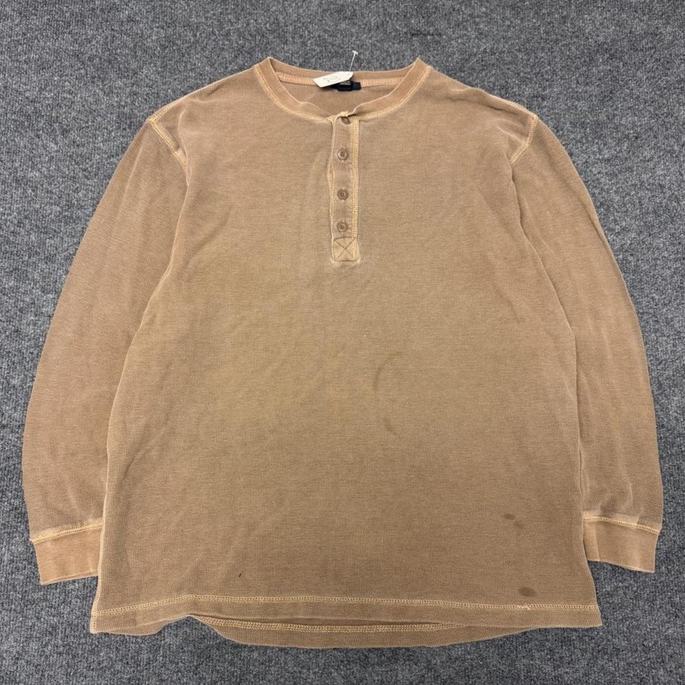 Y2K brown thermal Henley shirt